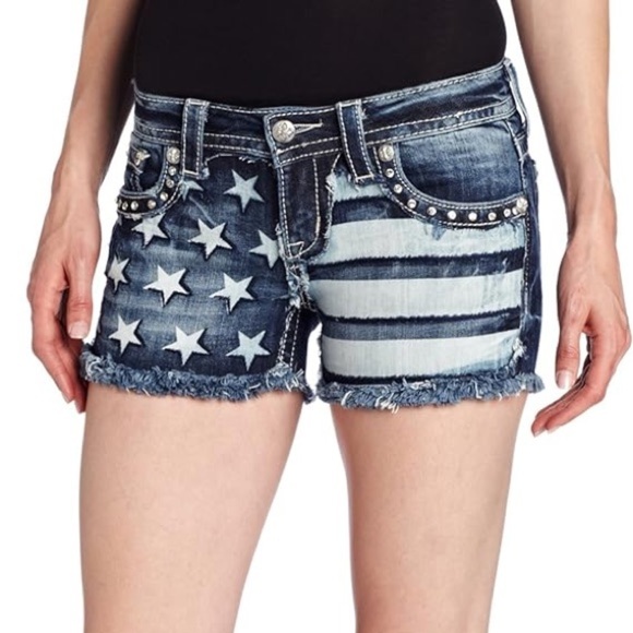 Miss Me Pants - Miss Me Flag Shorts